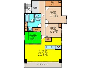 ﾒﾛﾃﾞｨｰﾊｲﾑ池田五月山ﾋﾙｽﾞﾋﾞｭｰ202の物件間取画像